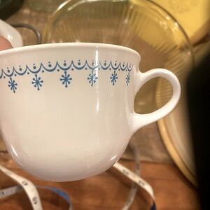 Correlle by Corning teacups(2) pristine condition - snowflake pattern